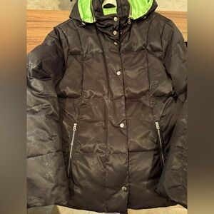 Bogner Fire & Ice Ski Jacket size 10, black & lime.